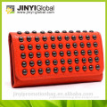2015 women designed promotional pu wallet popular beautiful cosmetic bag special rivet hand bag